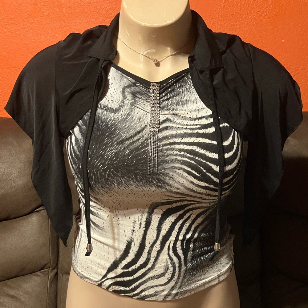 Black and White Zebra Print Women's Top
